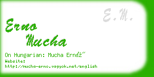 erno mucha business card